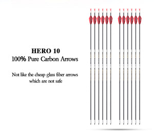 White Smoke Sanlida® Hero 10 Target Compound Carbon Arrows 12pcs SANLIDA