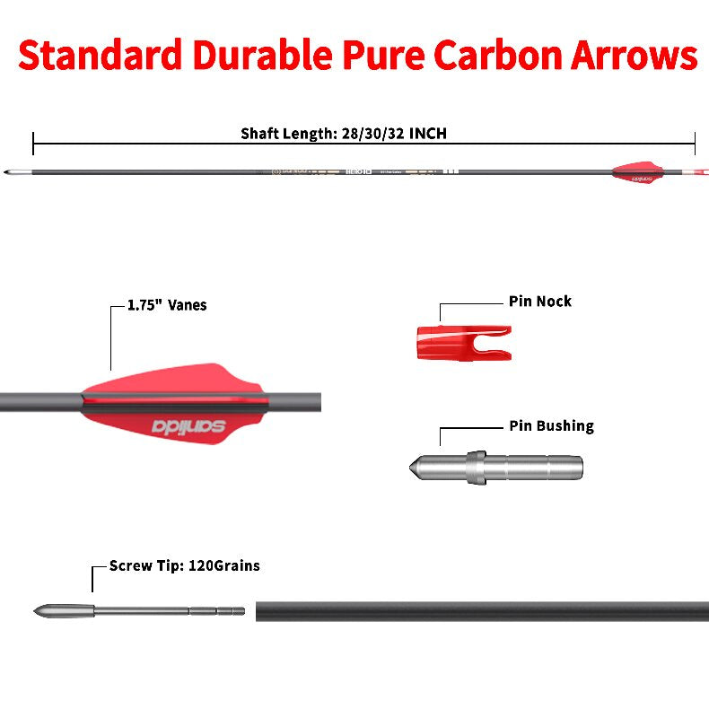 White Smoke Sanlida® Hero 10 Target Compound Carbon Arrows 12pcs SANLIDA