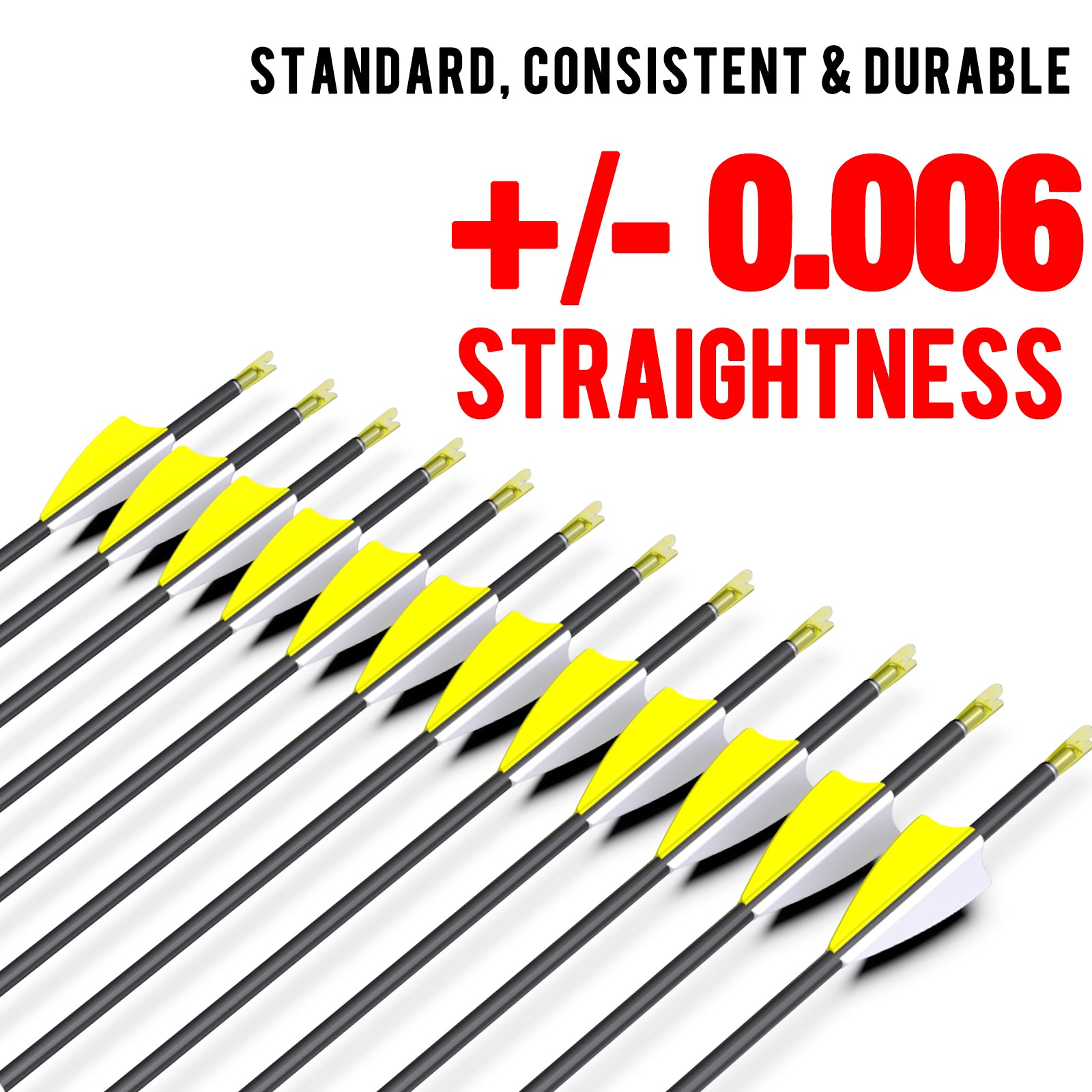 White Smoke Sanlida® Hero 8 Target Compound Carbon Arrows – 12pcs | Precision Carbon Shaft | Multi Spine Options 300–1000 SANLIDA