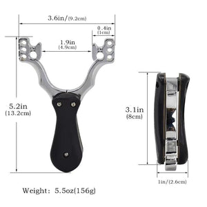 Light Gray Three Card Black Alloy Folding Slingshot INDIAN SLINGSHOT