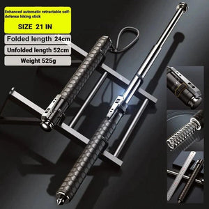 Dark Slate Gray Baton | Safe Hiking Heavy Metal Stick Rod | Automatic Retractable Hiking Stick - Enhanced Self-Defense Rod | Unique Model Available only on Indian Slingshot MARKSMAN