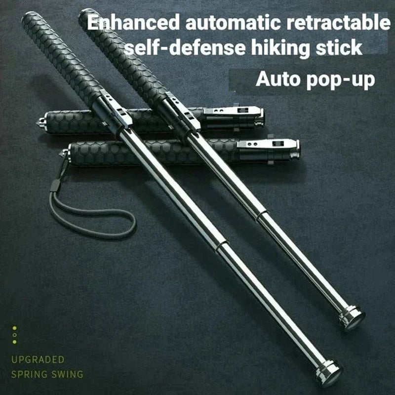 Dark Slate Gray Baton | Safe Hiking Heavy Metal Stick Rod | Automatic Retractable Hiking Stick - Enhanced Self-Defense Rod | Unique Model Available only on Indian Slingshot MARKSMAN