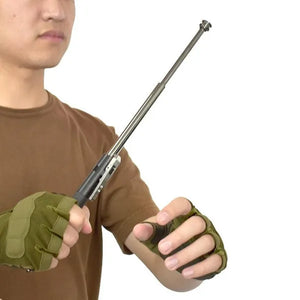 Dim Gray Baton | Safe Hiking Heavy Metal Stick Rod | Automatic Retractable Hiking Stick - Enhanced Self-Defense Rod | Unique Model Available only on Indian Slingshot MARKSMAN