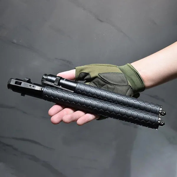 Dim Gray Baton | Safe Hiking Heavy Metal Stick Rod | Automatic Retractable Hiking Stick - Enhanced Self-Defense Rod | Unique Model Available only on Indian Slingshot MARKSMAN