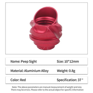 Maroon SPG Hooded Peep Sight – 37°/45° String Angle Aluminum Alloy for Compound Bows SPG
