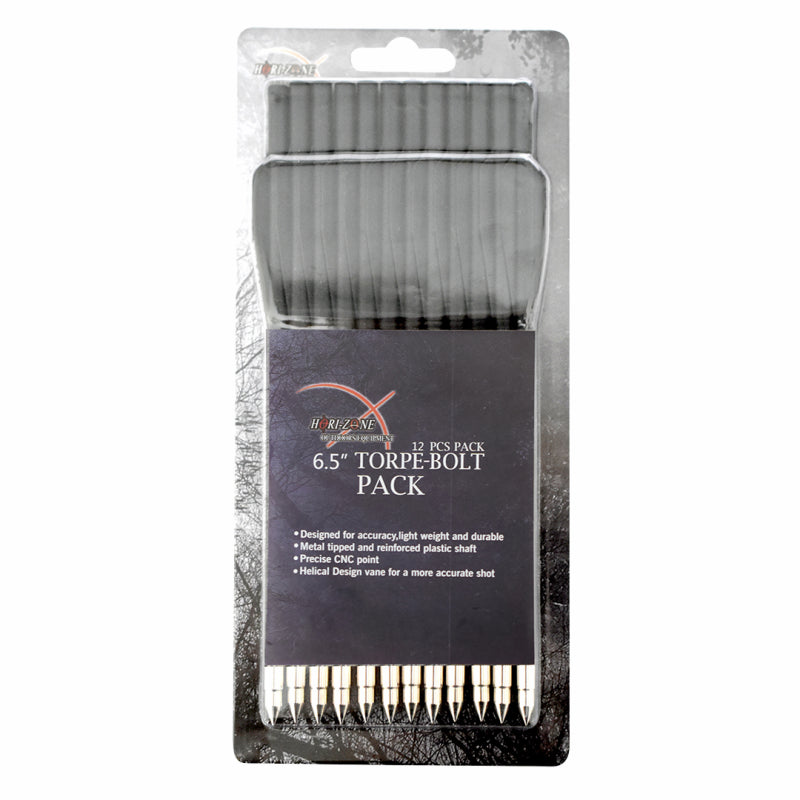 Dark Gray Hori-Zone 6.5” Carbon Torpe Bolts for Redback Crossbow MARKSMAN