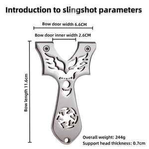 Light Gray Hot Wings Stainless Steel Slingshot MARKSMAN