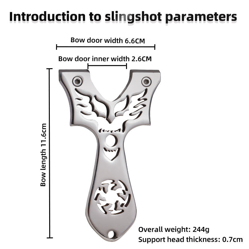 Light Gray Hot Wings Stainless Steel Slingshot MARKSMAN