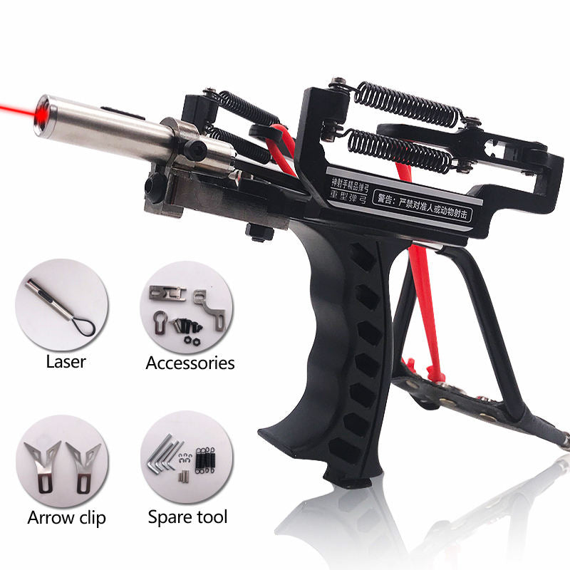 Light Gray Heavy Instructor Slingbow with Wrist Rest Powerful Outdoor Shooting with Laser Slingshot Fish Equipment INDIAN SLINGSHOT