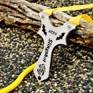 Dark Slate Gray IronBat RZZU Stainless Steel Slingshot MARKSMAN