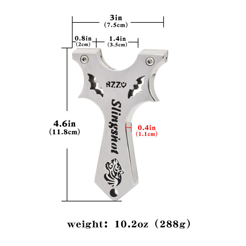 Light Gray IronBat RZZU Stainless Steel Slingshot MARKSMAN
