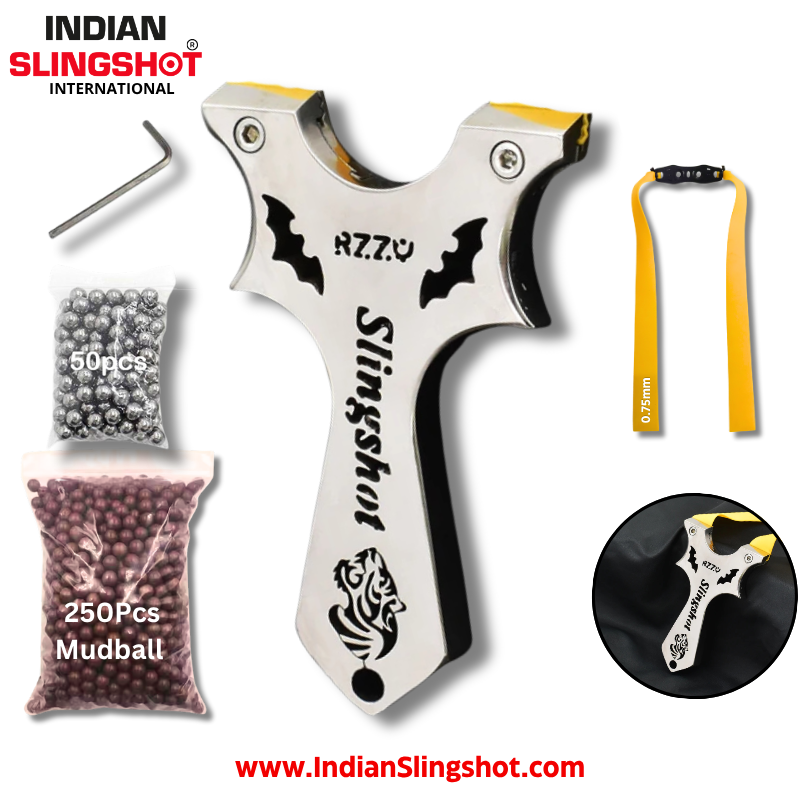 Black IronBat RZZU Stainless Steel Slingshot MARKSMAN