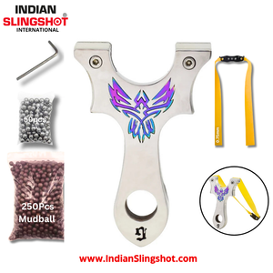 Light Gray Aurora Griffon G2 Stainless Steel Slingshot MARKSMAN
