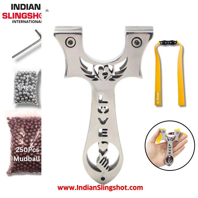 Gray WingedSoul LOVE Edition Stainless Steel Slingshot MARKSMAN