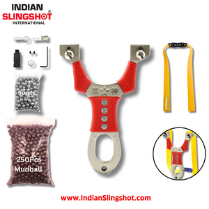 Gray Alloy RedGrip Slingshot MARKSMAN