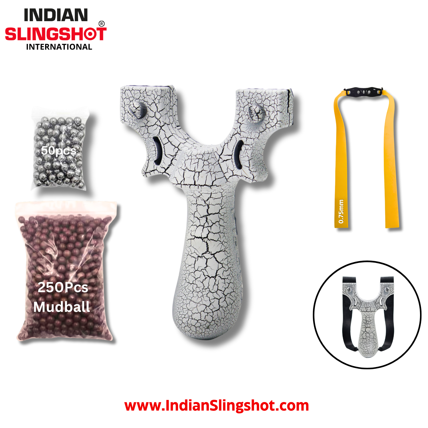 Gray Resin StoneCrack Slingshot MARKSMAN