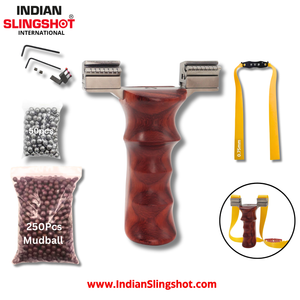 Rosy Brown Golden Titanium Alloy Dragon Teeth Slingshot MARKSMAN