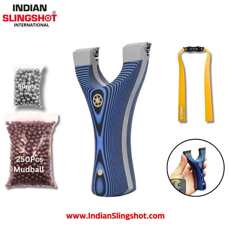 White Smoke G10 Dragon Tooth Stainless Steel Slingshot INDIAN SLINGSHOT