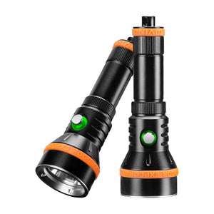 White Smoke 20W High Power Amphibious Diving Flashlight 3000 Lumens 100M Waterproof Rechargeable Aluminum Dive Torch for Outdoor and Underwater Use INDIAN SLINGSHOT