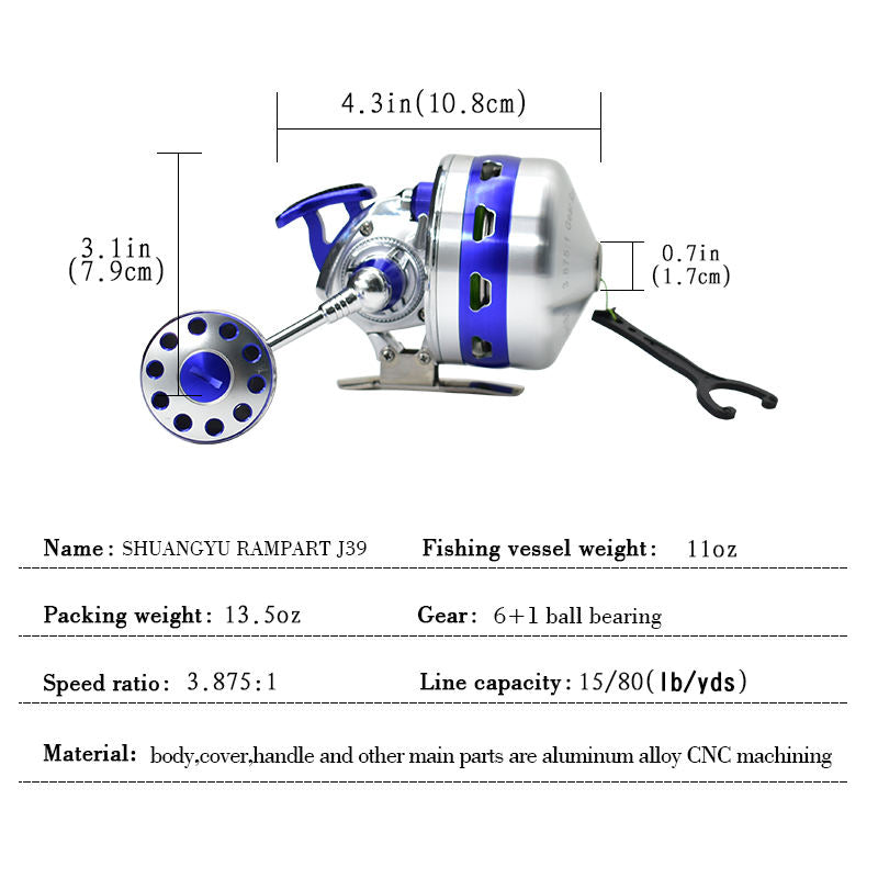 White Smoke J39 Metal Fishing Reel 6+1 Bearings MARKSMAN