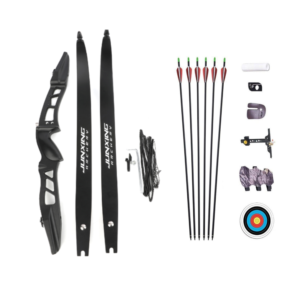 Light Gray Junxing F167 Recurve Bow Full Set for Target Shooting and Games INDIAN SLINGSHOT