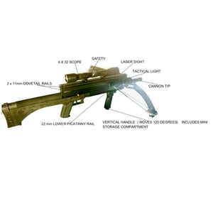 Dark Olive Green Junxing M4 80LBS  Repeating Crossbow with Arrow & Steel Ball Support for Outdoor Target Shooting and Fishing JUNXING