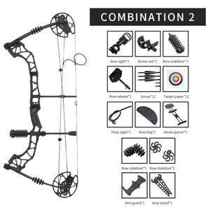 Dark Slate Gray SPG KMQ Compound Bow 31" ATA | 30–60 lbs Adjustable Aluminum Alloy Bow SPG