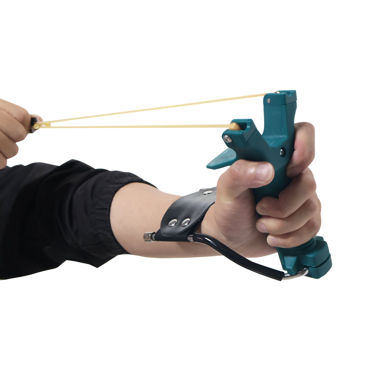 White Smoke KORVEX Fishing Slingshot with Wrist Support and Elastic Rubber Band Accessories. INDIAN SLINGSHOT