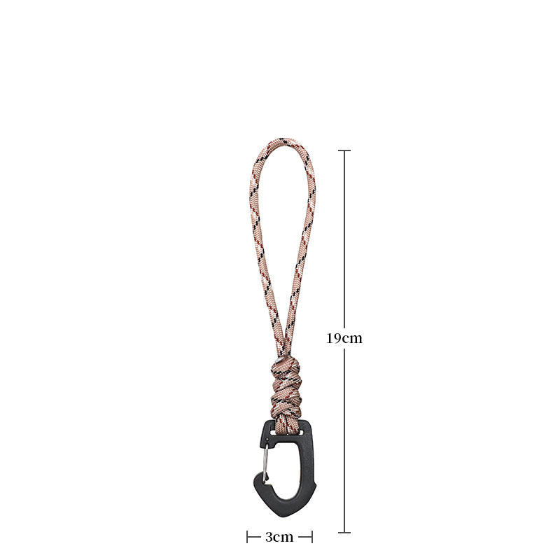 White Smoke 7-Core Paracord Keychain Lanyard with Hook | Multifunction Outdoor Carry Accessory | Lightweight Utility Key Ring INDIAN SLINGSHOT