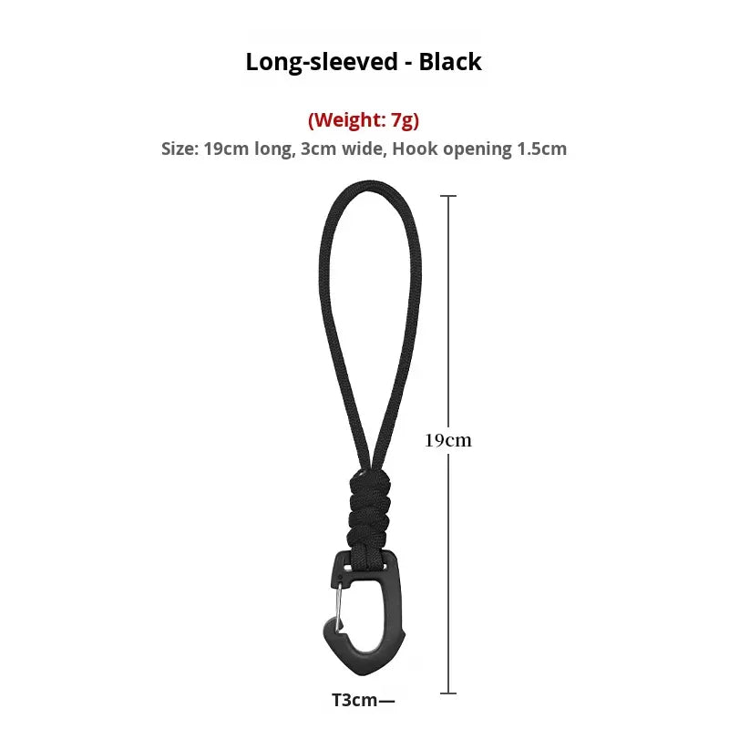 White Smoke 7-Core Paracord Keychain Lanyard with Hook | Multifunction Outdoor Carry Accessory | Lightweight Utility Key Ring INDIAN SLINGSHOT
