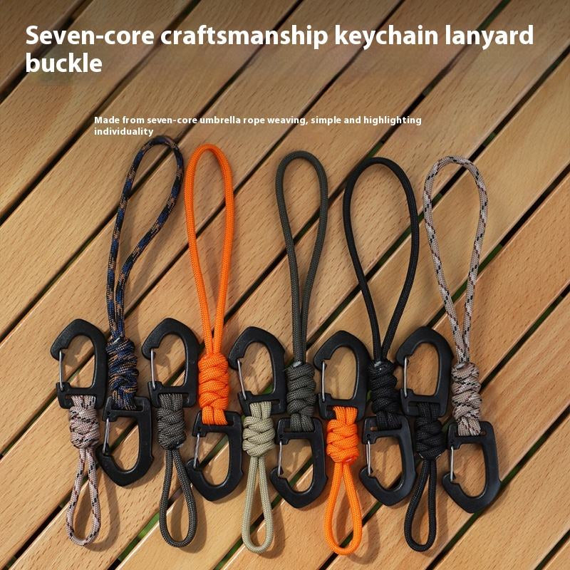 Dim Gray 7-Core Paracord Keychain Lanyard with Hook | Multifunction Outdoor Carry Accessory | Lightweight Utility Key Ring INDIAN SLINGSHOT
