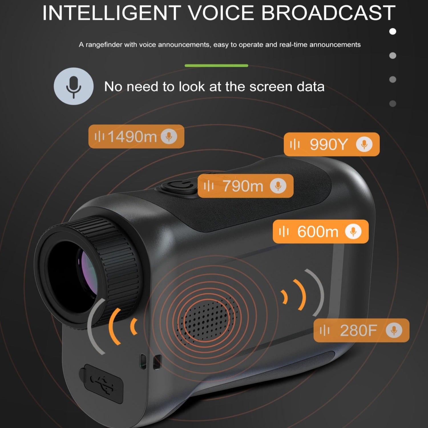 Dark Slate Gray LCD Screen Golf Sport Laser Rangefinder KAEMEASU