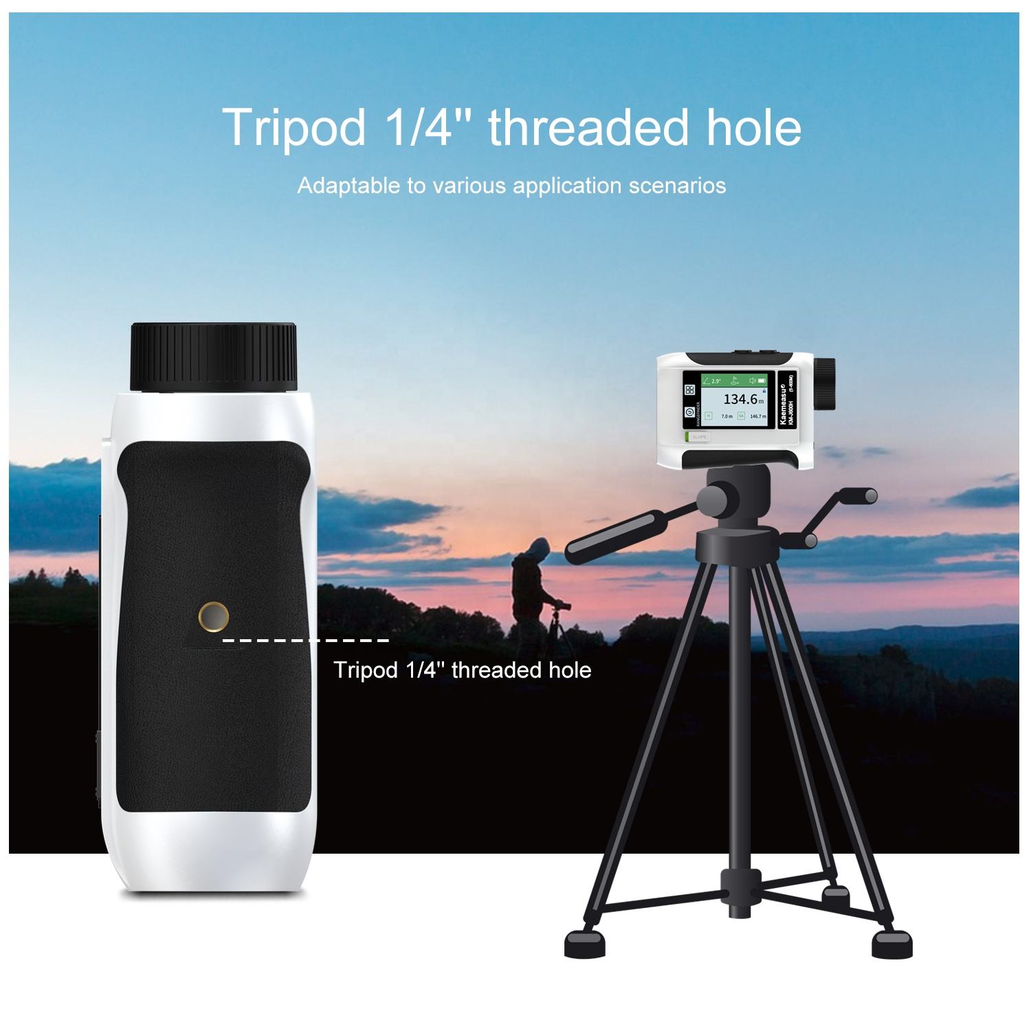 Sky Blue LCD Screen Golf Sport Laser Rangefinder KAEMEASU