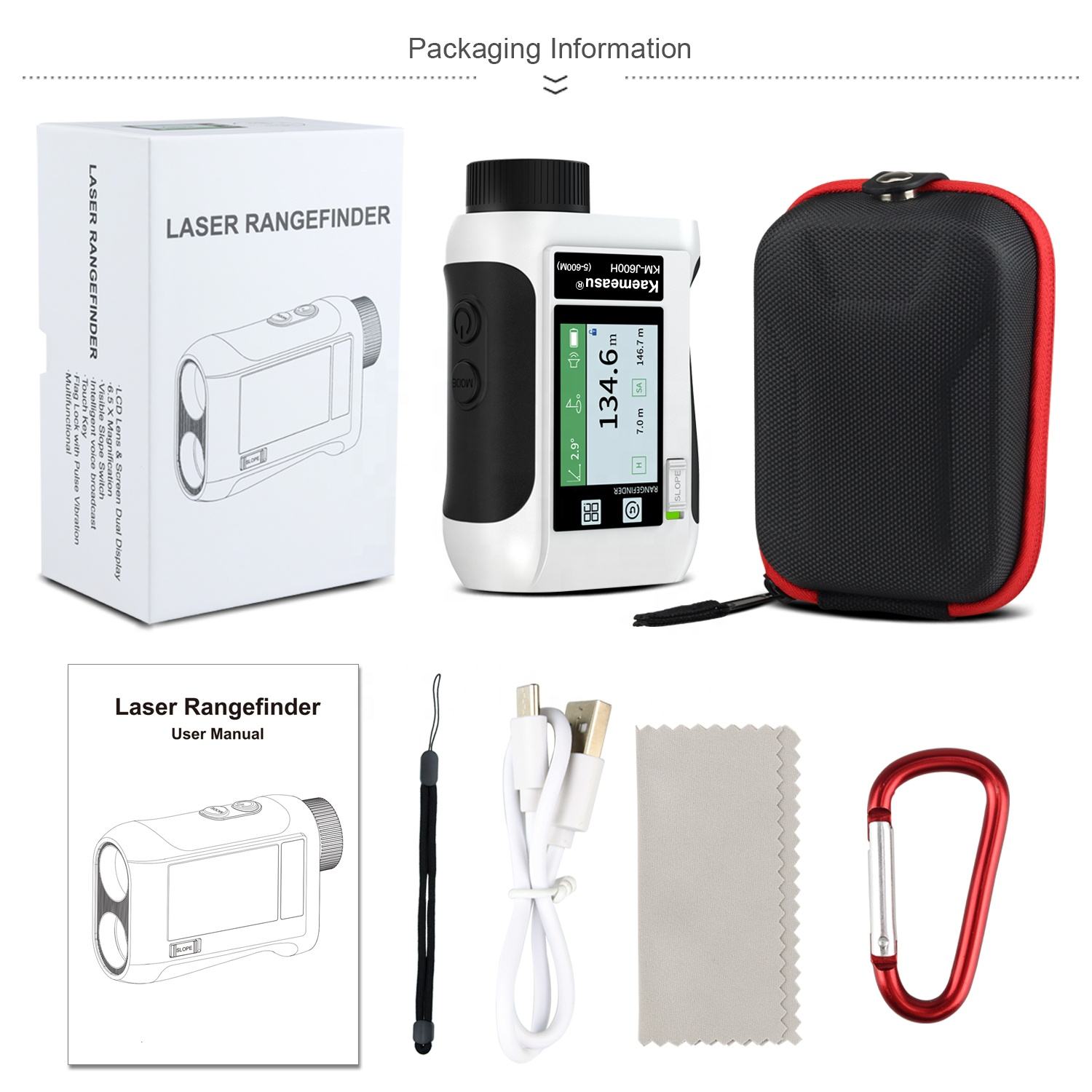 Dark Slate Gray LCD Screen Golf Sport Laser Rangefinder KAEMEASU
