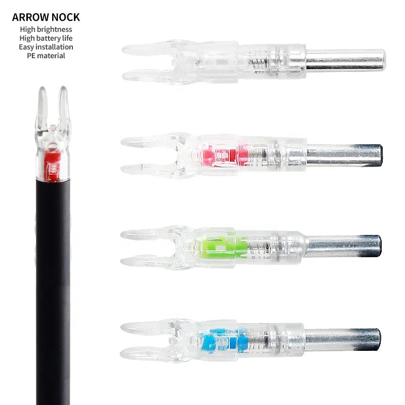 Light Gray SPG 6.2mm LED Lighted Arrow Nocks – Durable PE Archery Tail SPG