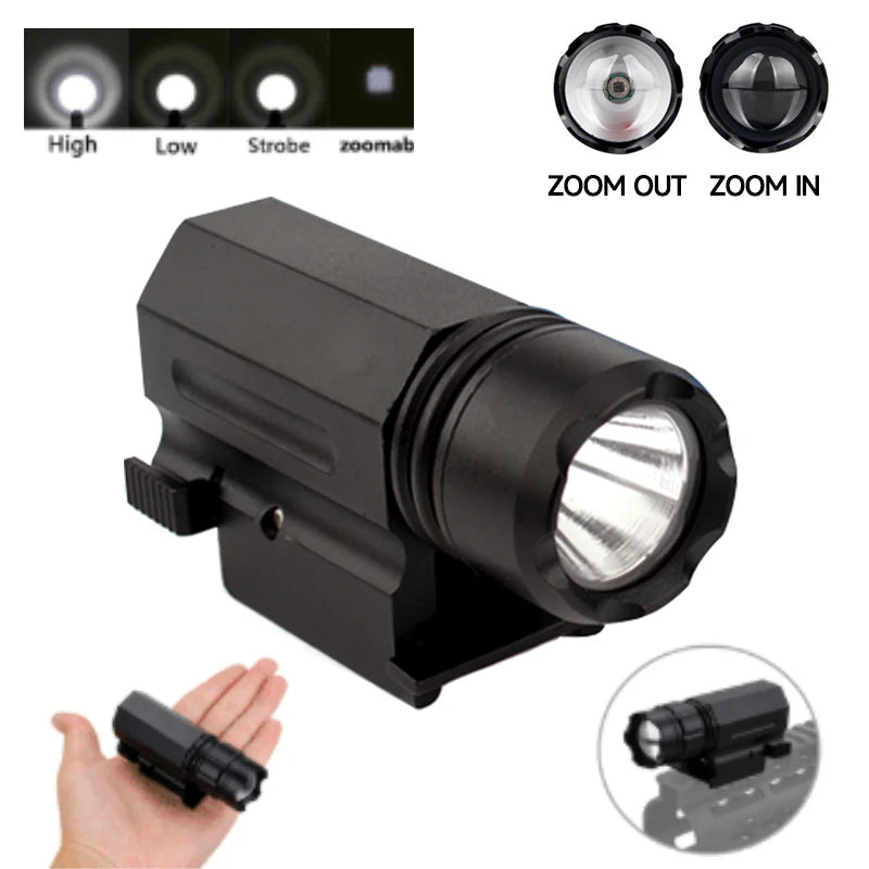 White Smoke Dual-Mode LED Flashlight & Red/Green Laser Sight Outdoor Light Accessory MARKSMAN