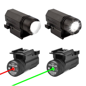 White Smoke Dual-Mode LED Flashlight & Red/Green Laser Sight Outdoor Light Accessory MARKSMAN
