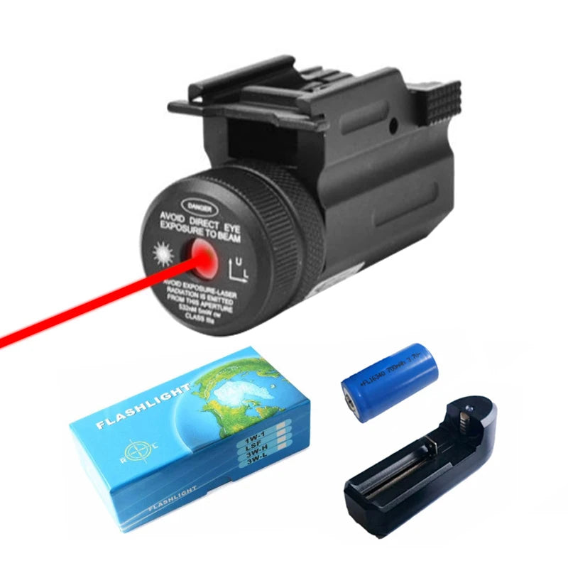 White Smoke Dual-Mode LED Flashlight & Red/Green Laser Sight Outdoor Light Accessory MARKSMAN