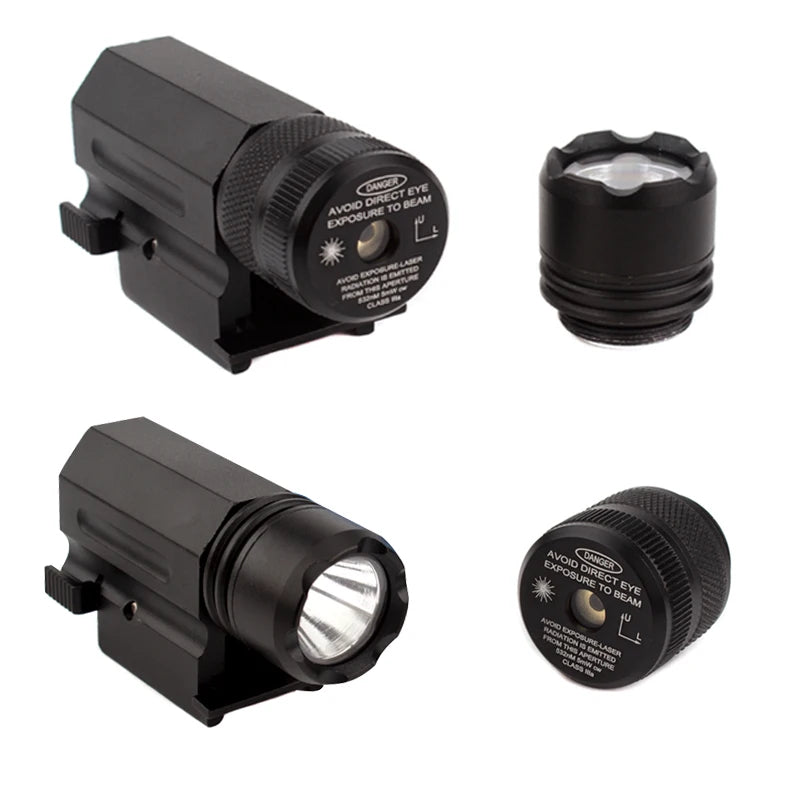 White Smoke Dual-Mode LED Flashlight & Red/Green Laser Sight Outdoor Light Accessory MARKSMAN