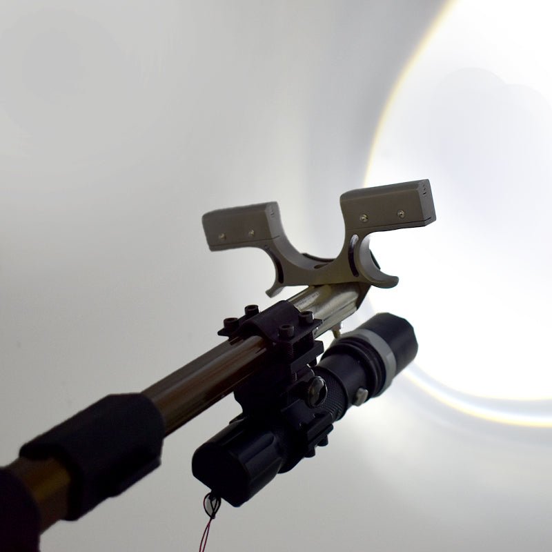 Gray LR7 Rod Slingshot With Laser & Torch MARKSMAN