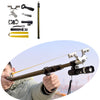 Light Gray LR7 Foldable Retractable Gold Long Rod Slingshot With Laser And Torch Light for Outdoor Target Shooting And Fishing MARKSMAN
