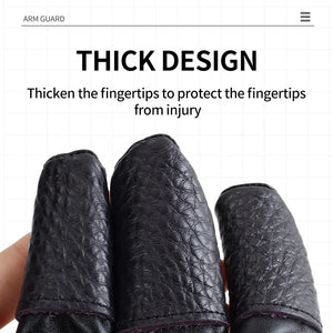 Dark Slate Gray SPG Leather 3-Finger Hand Guard – Adjustable Archery Glove (Black) SPG