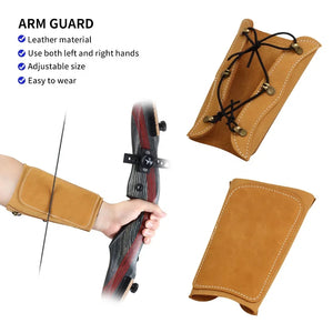 Chocolate SPG Leather Arm Guard – Adjustable Archery Forearm Protector (Brown) SPG