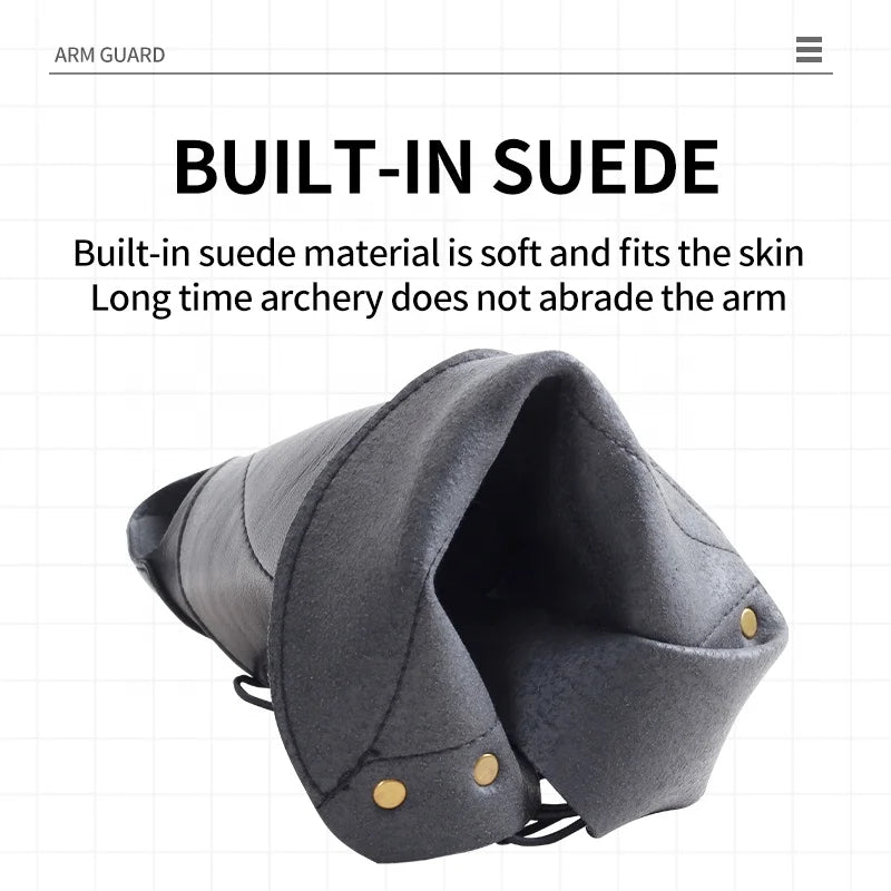 Dark Slate Gray SPG Leather Arm Guard – Adjustable Traditional Archery Protection SPG