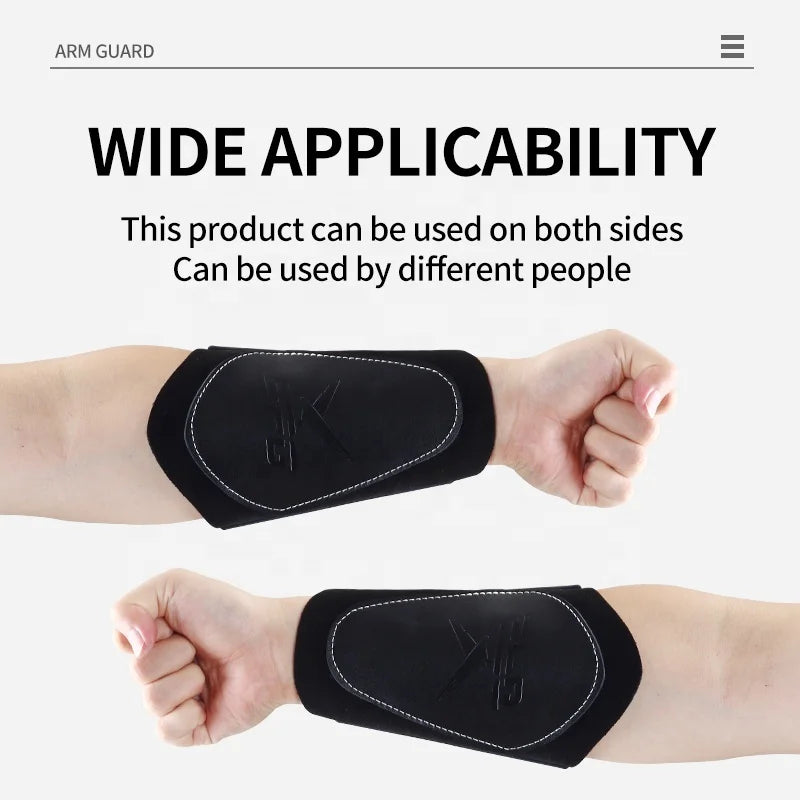 Black SPG Leather Arm Guard – Adjustable Archery Forearm Protector SPG