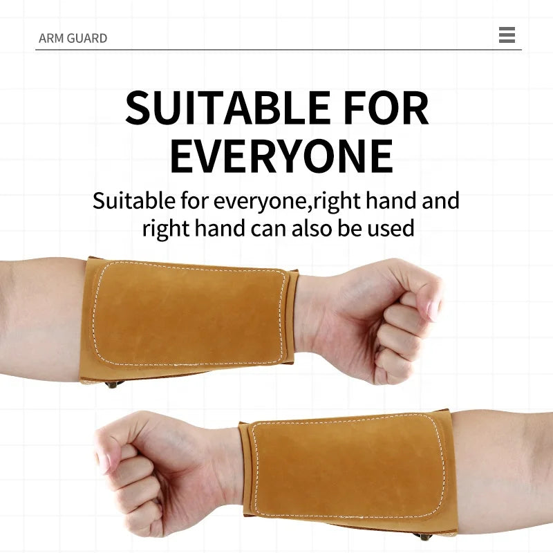 Gray SPG Leather Arm Guard – Adjustable Archery Forearm Protector (Brown) SPG