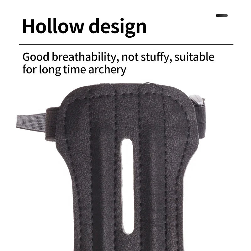 Dark Slate Gray SPG Leather Arm Guard – Long Adjustable Archery Forearm Protector SPG