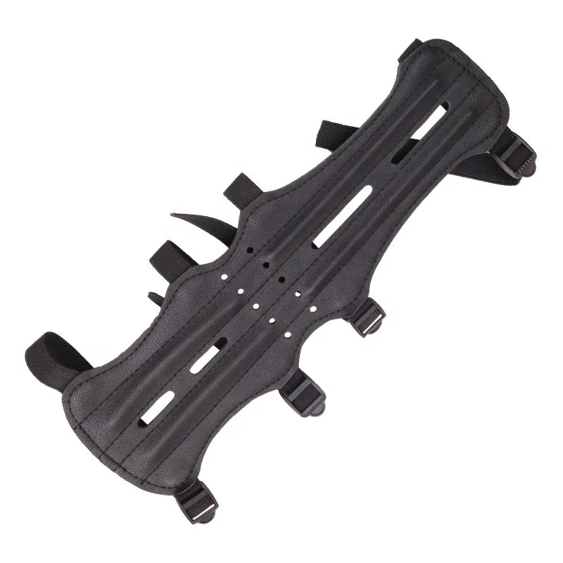 Dark Slate Gray SPG Leather Arm Guard – Long Adjustable Archery Forearm Protector SPG