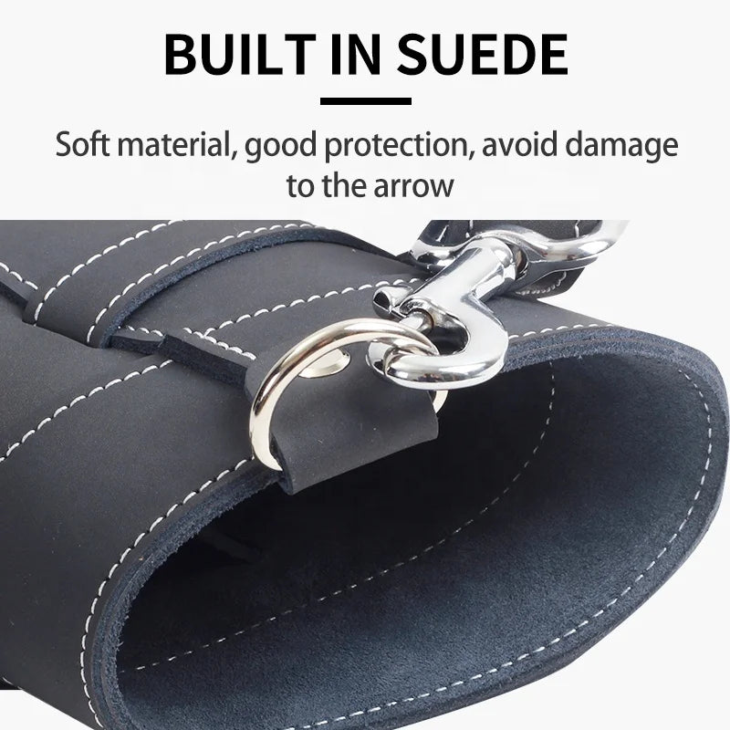 White Smoke SPG Leather Arrow Bag – Premium Hip/Back Quiver (Black/Brown) SPG