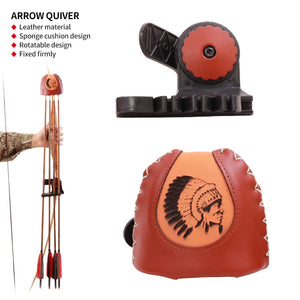 Sienna SPG Leather Arrow Quiver Red – Compact Recurve Bow Arrow Holder SPG